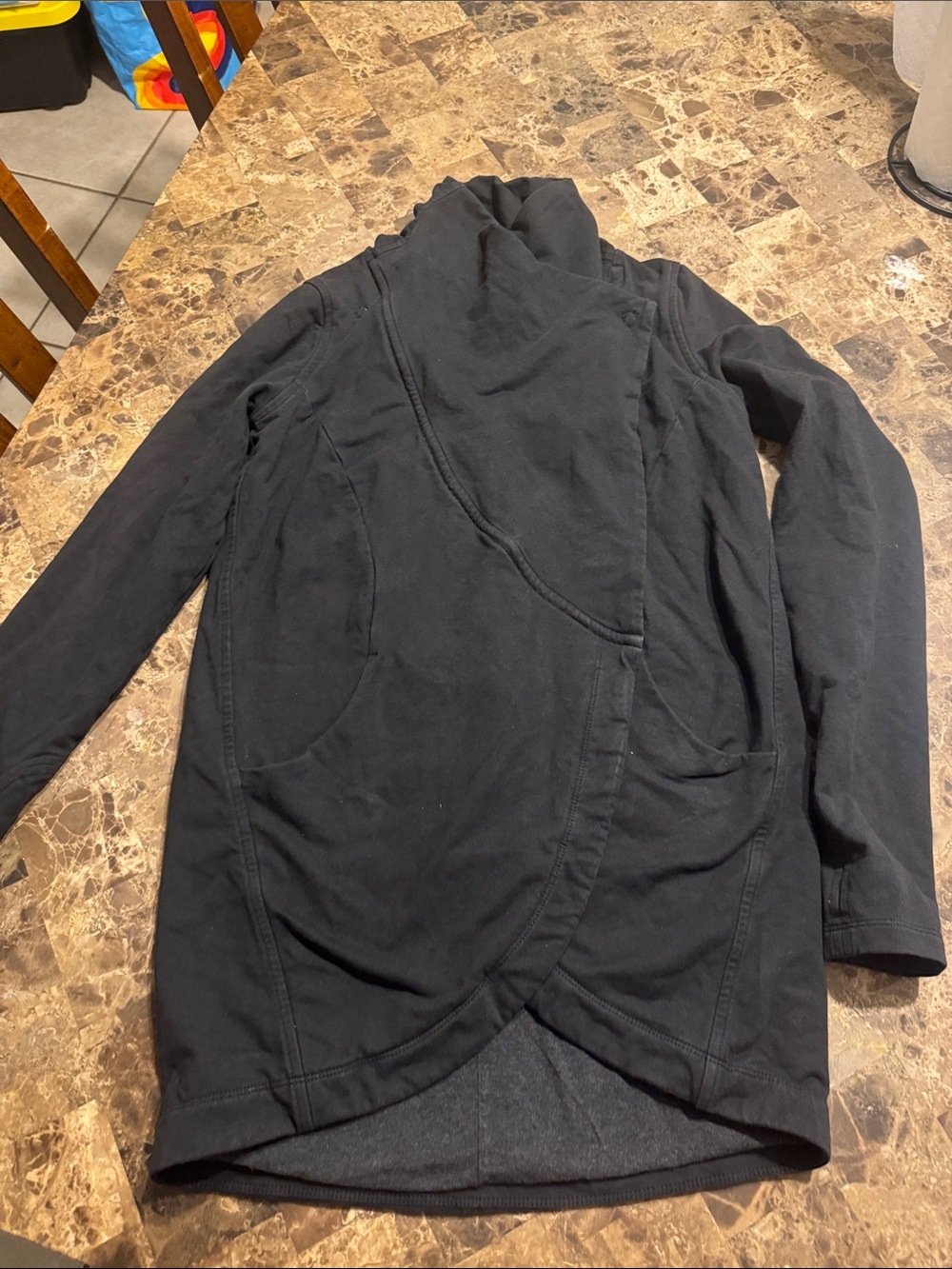 lululemon athletica Black Asymmetrical Wrap Lightweight Jacket